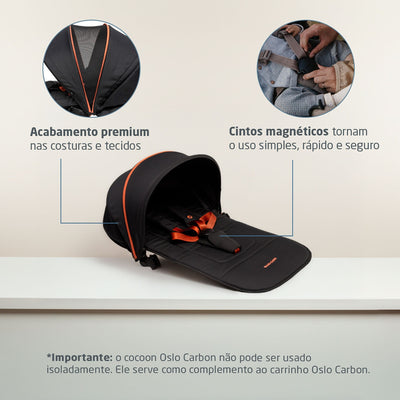 Cocoon para Recém-Nascido Oslo Maxi-Cosi Essential Black Sport - Segurança prática